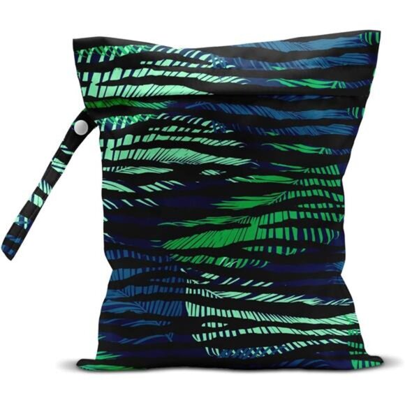 Wet Bag, Wet Dry Bag, Wet Bag for Swimsuit, Travel, Beach, Pool, palm leaves-01 - Picture 1 of 7